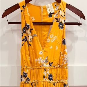 Boho yellow floral maxi dress